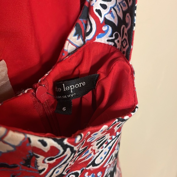 Nanette Lepore Overboard Paisley Cross-Back Dress 6 - Picture 7 of 8